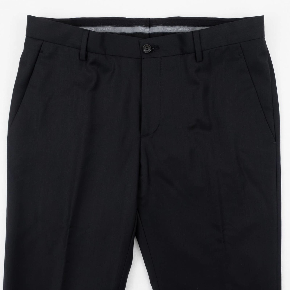 NWOT Giorgio Armani Virgin Wool Cashmere Dress Pants Men's 48 Black